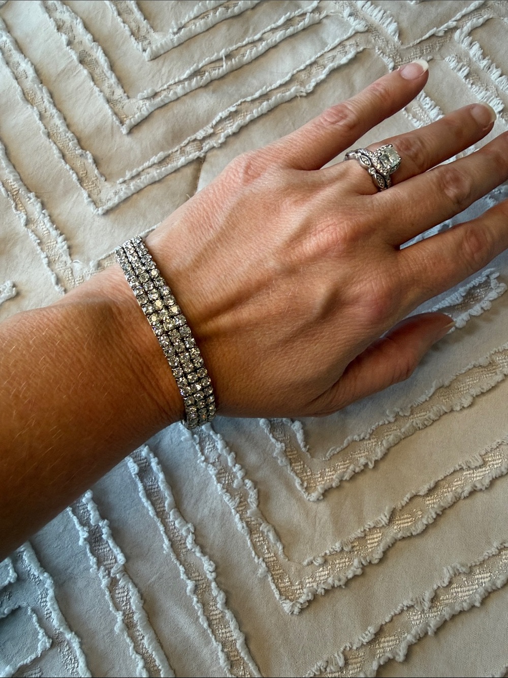 Sparkling Silver-Tone Crystal Bracelet